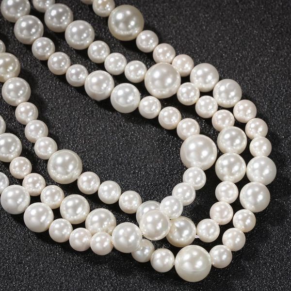 

men/women hip hop pearl chain necklace 6mm 8mm 10mm pearl chains necklaces hiphop jewelry fashion gifts, Silver
