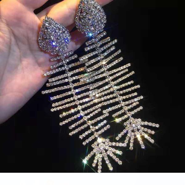 

persnality fashion show earrings whte gold plated rhinestone fish bone earrings for girls women for party wedding nice gift, Golden;silver