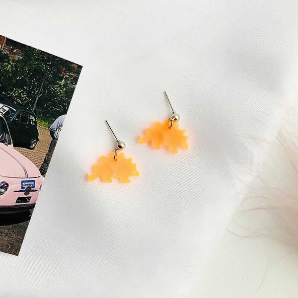 

dangle & chandelier fashion funny dinosaur eardrop jewelry women earrings acrylic translucence piecd cut transparent, Silver