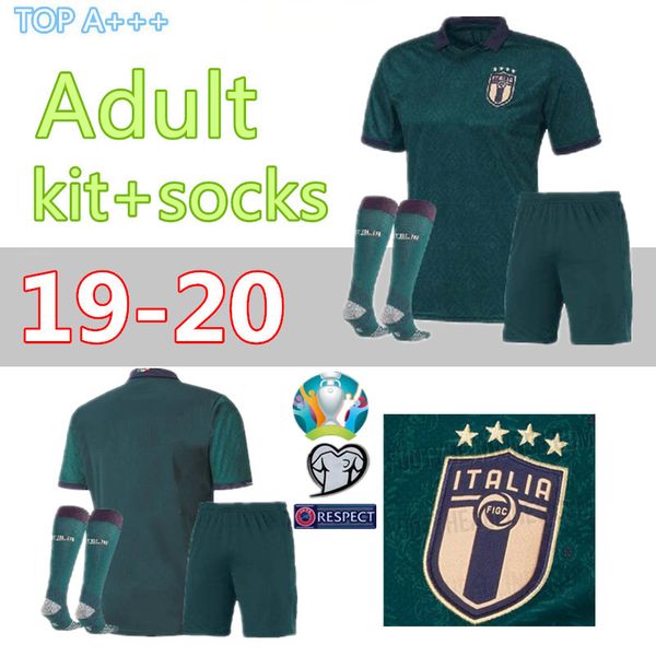 

2019 2020 italy belotti soccer jerseys 19 20 de rossi home maillots de foot verratti kean jorginho bernardeschi quagliarella football shirts, Black