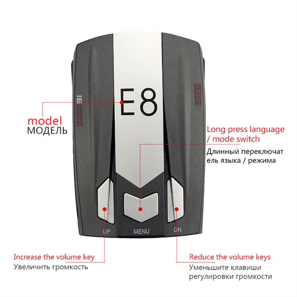 

2019 new e8 car style radar signal detection flow velocity mobile speed detection voice announcement accessories
