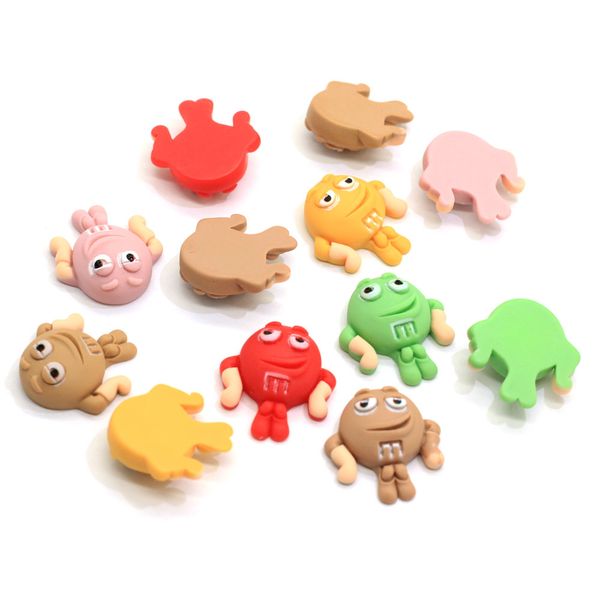 

20/50pcs new products 20*22mm happy pastel cute cartoon m chocolate bean resin lovely m&m candy cabochons flatbacks for decor
