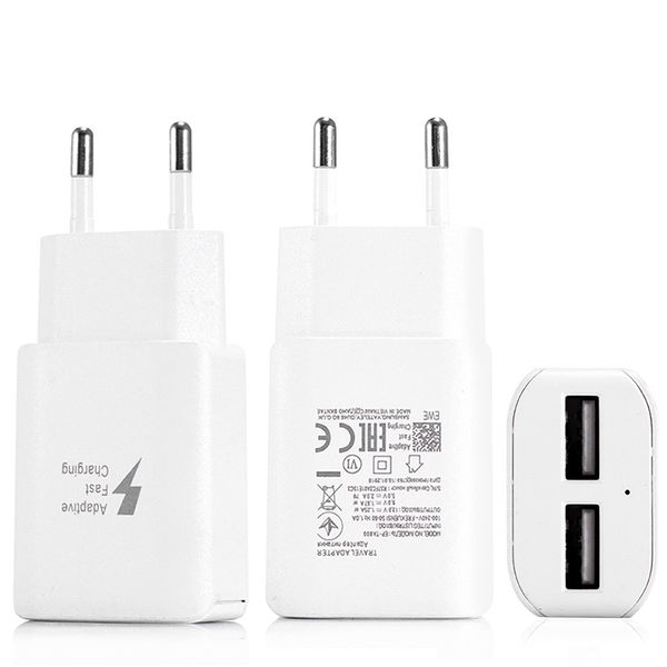 

Wall charger power adapter EU plug 5V 2A travel for smartphone iphon MP4 dual usb port charger wholesale