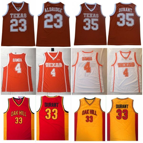 

Mens Texas Longhorns Mohamed Bamba 4 Lamarcus Aldridge 23 Kevin Durant 35 Home Orange Vintage College Basketball Jerseys