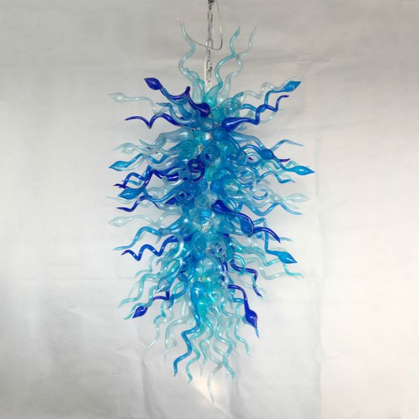 

indoor handmade lamps blown chandelier lighting nordic blue shade large modern led glass chandeliers for home party decor