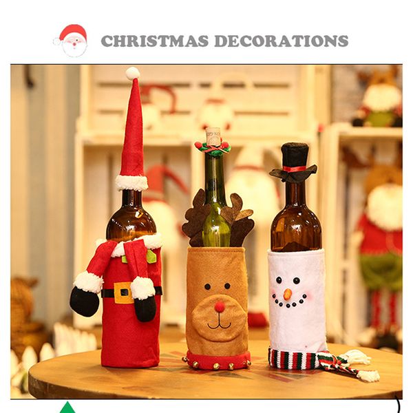 

christmas decoration champagne wine bottle cover holder christmas party ornaments