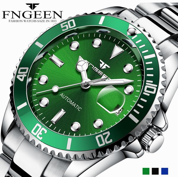 

night light automatic mechanical wristwatch waterproof watches with steel strips pointer couple watches zf9834, Slivery;brown