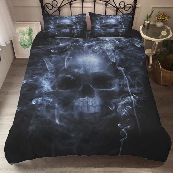 

yi chu xin skull bedding set 3d full size bed set duvet cover 3pcs home textiles comforter bedding sets bedclothes