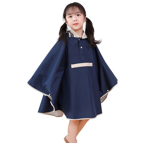 

mry childrens windproof raincoat poncho waterproof hooded raincoat outerwear jackets rain coat, Blue;gray