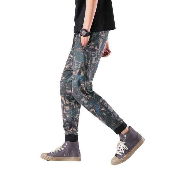 

2020 new skinny streetwear joggers hip hop cargo military tactical camouflage harem men fashion, Black
