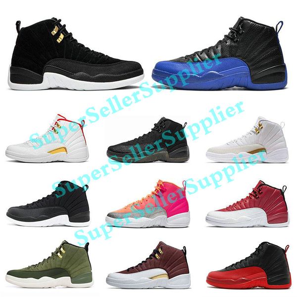 

12 12s fiba cny bumblebee mens basketball shoes reverse taxi game royal blue gym red wings grey men sports designer sneakers trainers