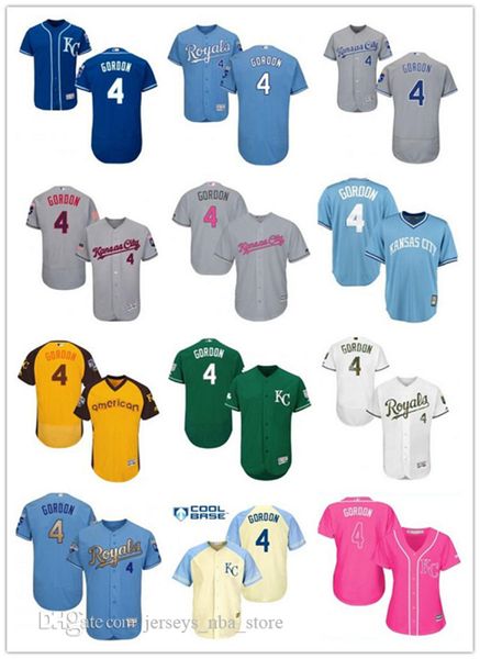 

custom any name number 4 alex gordon baseball jersey kansas city baseball wear royals men women youth jerseys 02, Blue;black