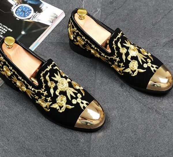 2019 Novos Homens Loafer Causal Deslizamento Em Flats Floral Loafer Condução Bordados Trepadeiras Sapatos Masculinos Zapatos Tenis Masculino