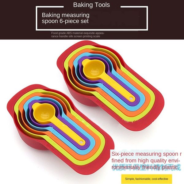 

радуга 6 частей набор складной комбинация инструментов пластиковые чашки мерная ложка многофункциональный