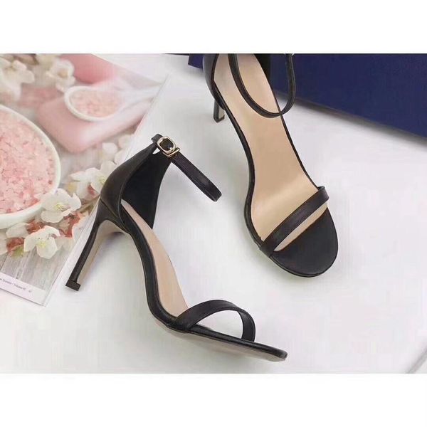 

high heel sandals womens stiletto heel shoe black slip-on female weding party sandals luxury rivet designer with cutout vamp luxury sandals