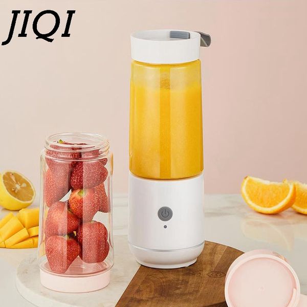 

jiqi usb electric rechargeable juicer mini bottle blender vegetable fruit juice extractor mixer smoothie maker detachable cup