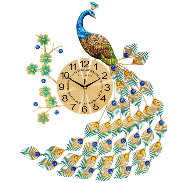 

peacock wall clock living room modern creative continental home simple atmospheric fashion decorative clock mute wall charts