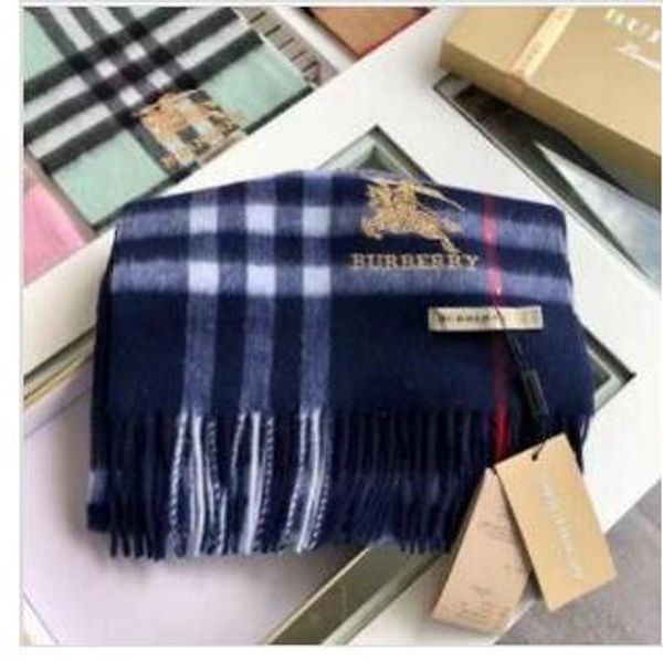 

100% cashmere scarf brand printed plaid cashmere scarf grade cashmere scarf for men and women 168*30cm, Blue;gray