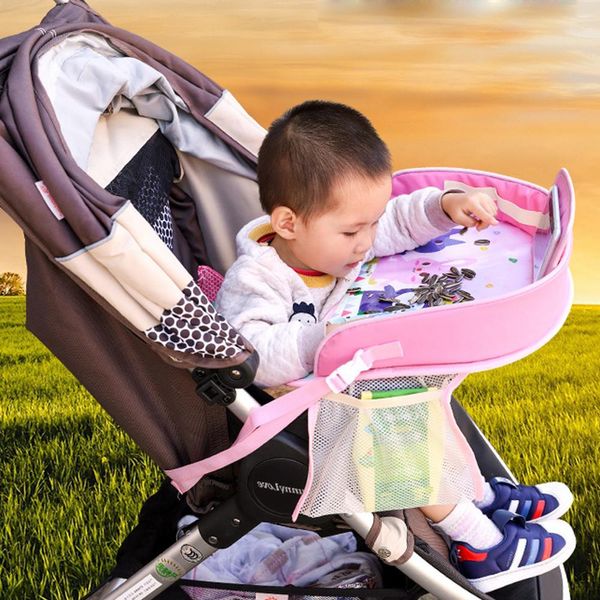 

baby car tray plates portable waterproof painting eating table desk for kids car safety seat children toys storage holder