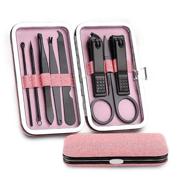 

8pcs/set stainless steel nail clipper earpick scissor trimmer manicure tools