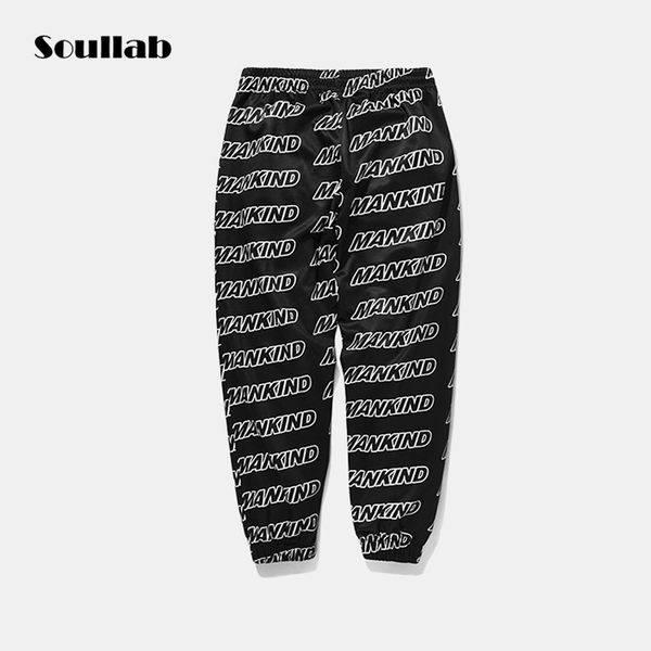 

quality polyester cool letter print men women bottom jogger pants swag trousers rap streetwear boy brand clothing street fashion, Black