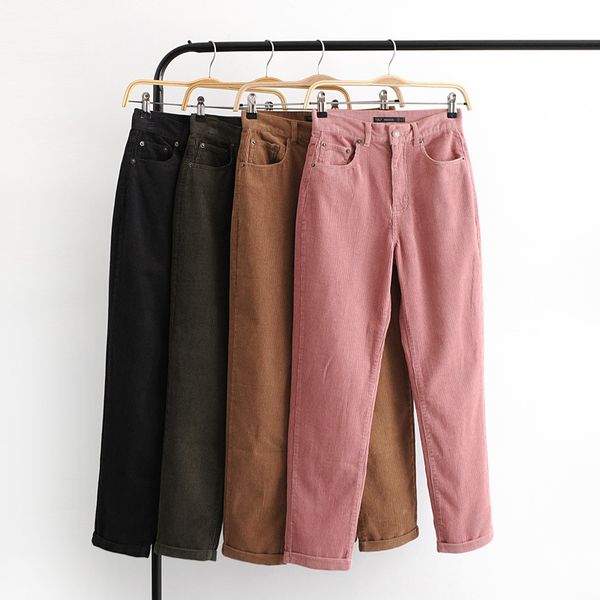 

18 hy8538-55 european and american style ladies corduroy trousers and casual pants, Black;white