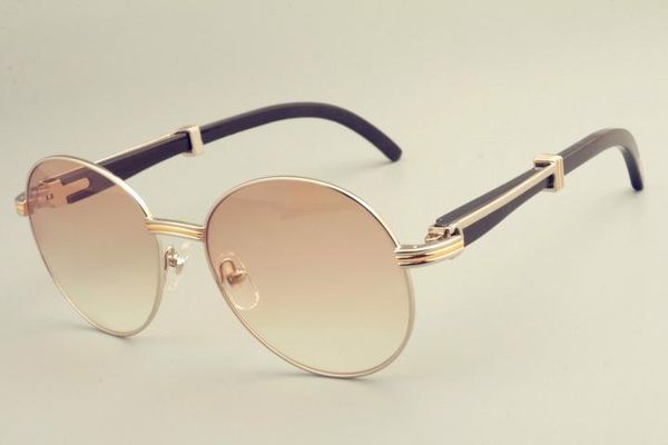 

2019 new round frame sunglasses 19900692 sunglasses, retro fashion sun visor, natural black horns mirror legs sunglas, White;black