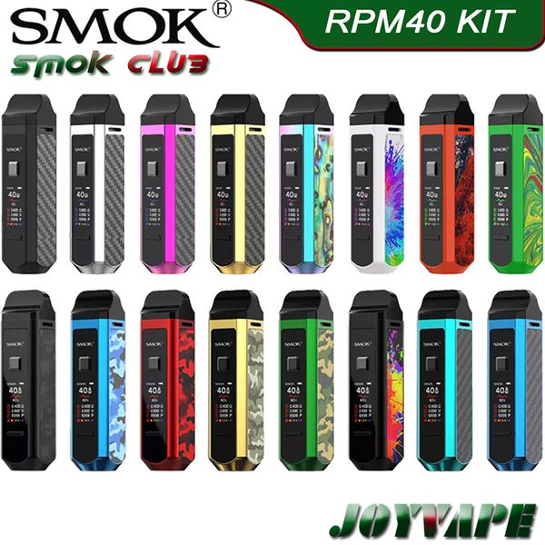 

SMOK RPM40 Kit Встроенный 1500mAh 40W VW Pod Mod Kit с Nord Pod 4,5 мл RPM Pod 4.3ml с Nord RMP Катушки