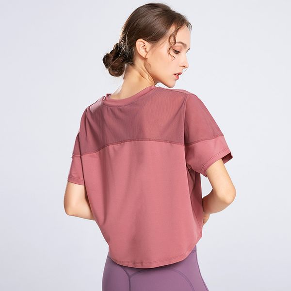 

tuofan hollow back yoga shirts women quick dry running loose workout gym tees female short sleeve fitness sports t-shirts, White;red