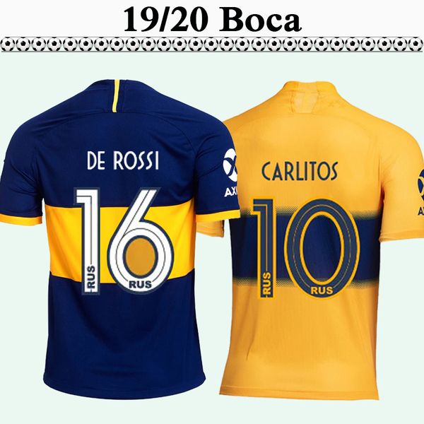 

19 20 boca juniors cardona gago home blue mnes soccer jerseys new tevez aliba away white football shirts pavon short camisetas de futbol, Black;yellow