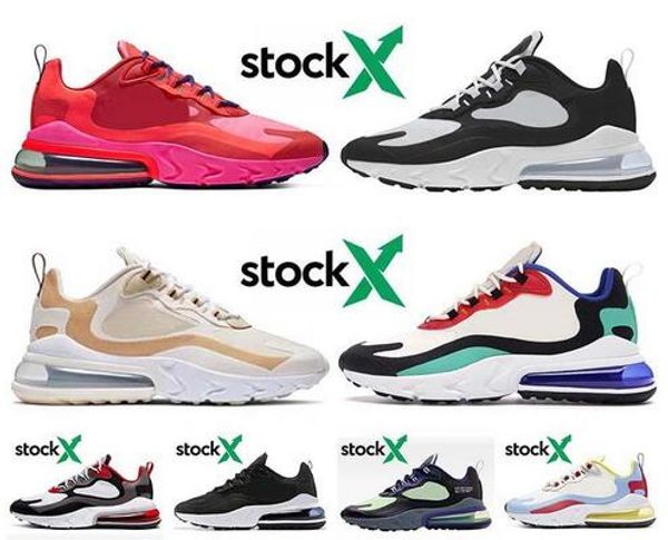 

new react for men running shoes triple black white bleached coral women electronic music sports sneakers runners trainers 36-45 with box