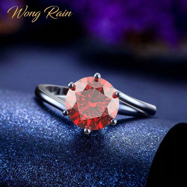 

wong rain classic 100% 925 sterling silver created moissanite gemstone birthstone wedding engagement ring fine jewelry wholesale, Golden;silver