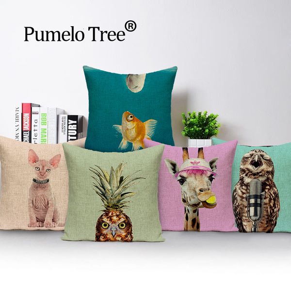 

мультфильм животных чехлы чехлы конек декоративные наволочки подарочные подушки крышки милый носорога белье бросить подушки