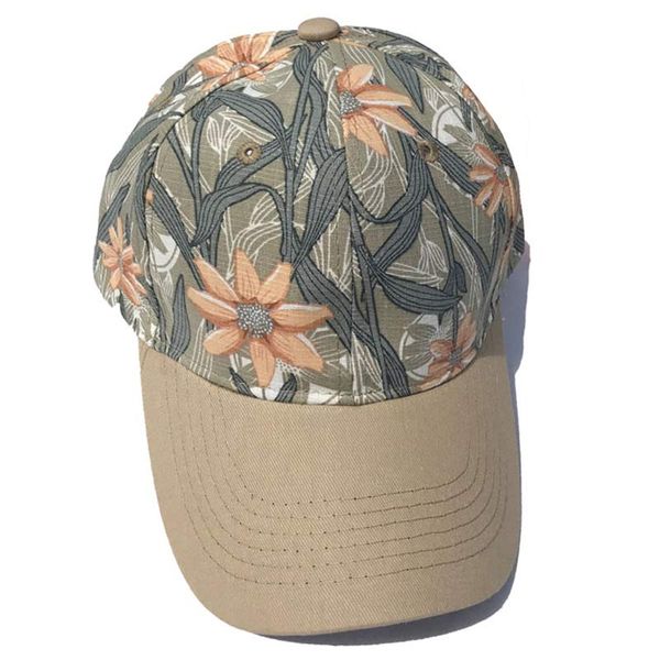 

women's tropical flowers trees pattern baseball cap summer vacation beach casual hat navy khaki white blue, Blue;gray