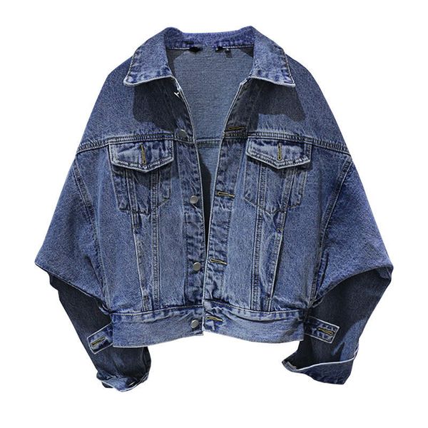 

new denim jacket women spring and autumn long sleeve jacket female bf style loose students casual denim basic coat q1672, Black;brown