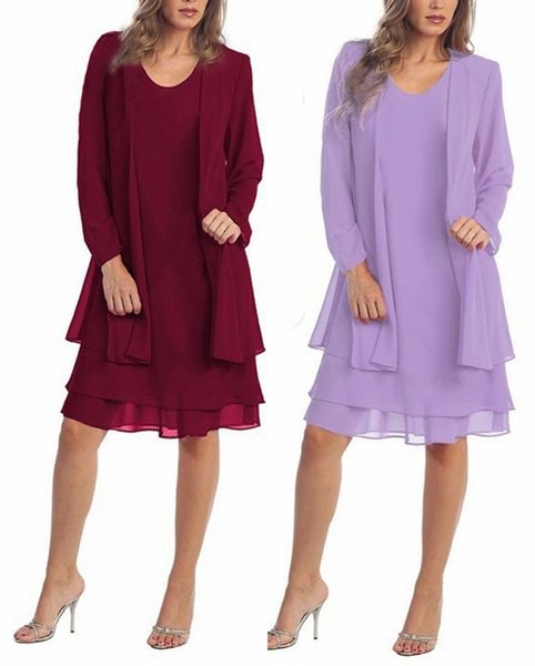 

custom made lavender summer chiffon mother of bride groom pantsuits mother dress suits dark red 2 pieces suits for women, Black;red