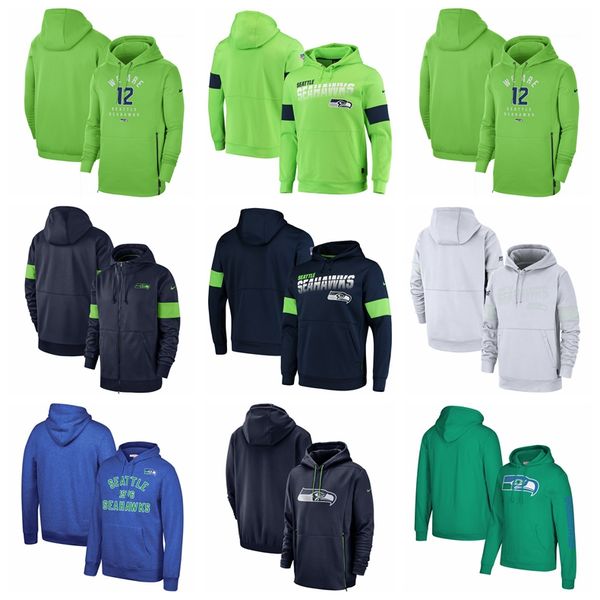 

men seattle seahawks nike sideline local performance pullover nfl hoodie, Blue;black