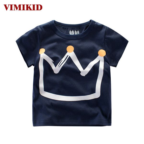 

vimikid children's clothing girls and boy t-shirt 2017 summer new western style comfortable of short sleeve and round neck y190516, Blue