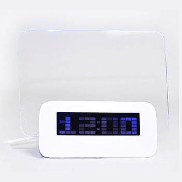 

led luminous fluorescent memo message board digital alarm clock home nigh light