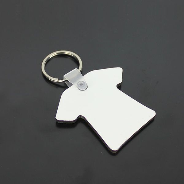 

wholesale 100pcs diy mdf double blank t-shirt key chain sublimation wood key ring for heat press transfer jewlery p gift, Silver