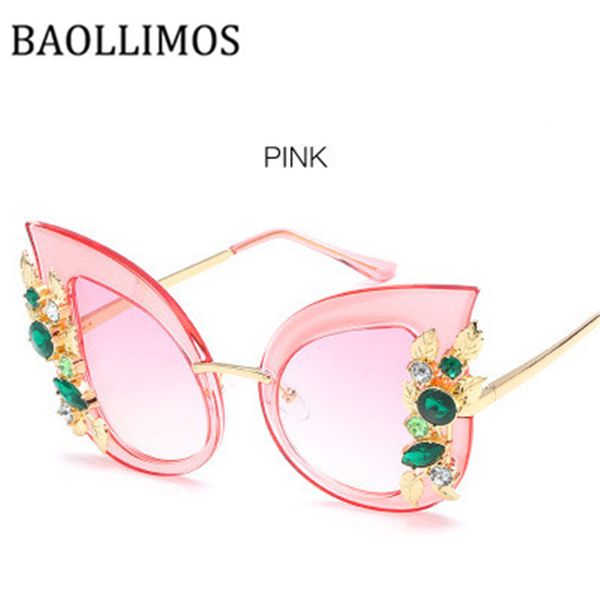 

new fashion green diamond sunglasses women luxury cat eye sunglasses transparent frame vintage shades, White;black