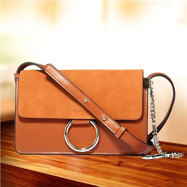 

2020 new style bag leather shoulder-bag circular ring bag nubuck leather women's