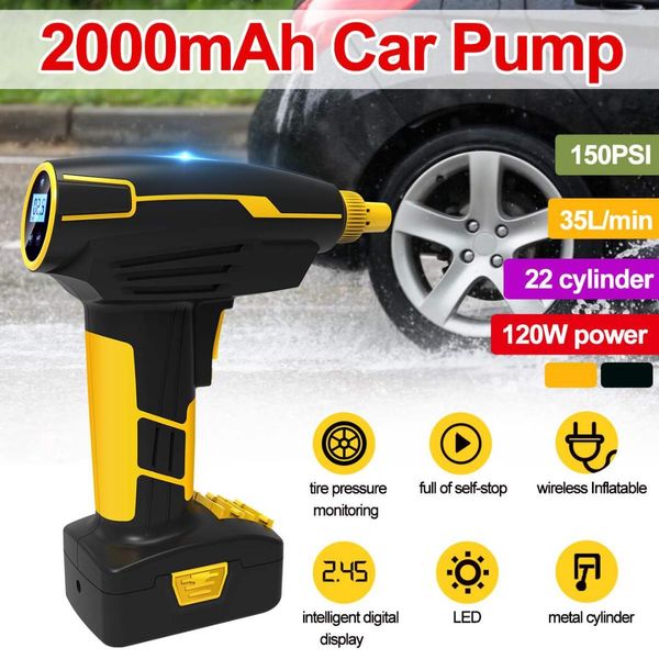 

150psi 35l/min cordless air-compressor 10l 22 cylinder wireless air-inflator pump electric tire digital display car motor bike