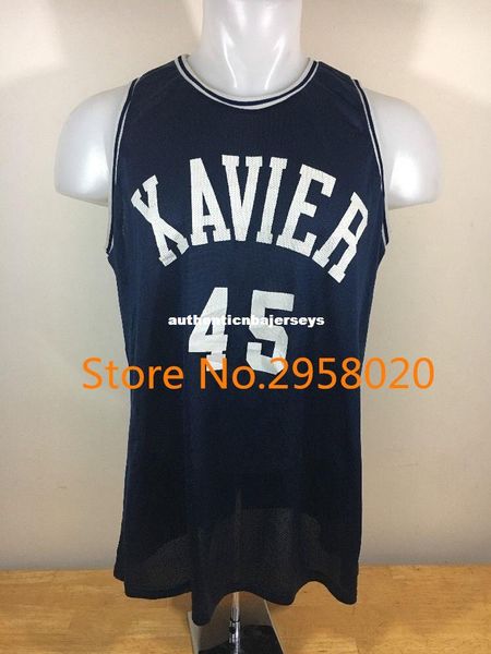 

custom xavier musketeers #45 embroidery college basketball jersey stitched any name and number, Black;blue
