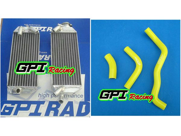 

aluminum radiator + yellow hose for dr-z400e drz400 drz 400 e 2004-2007 05 06 07 04