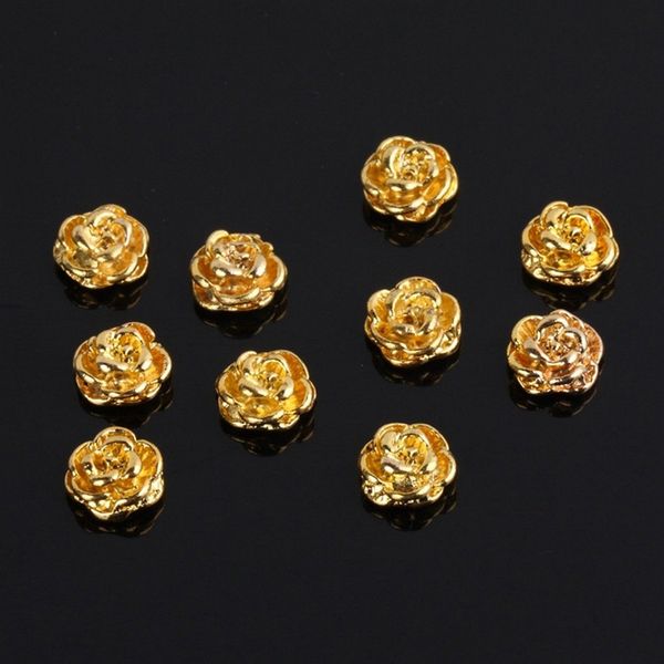 

golden rose форма 10 частей серебряный 3d сплава nail art ломтики блестит diy украшения, Silver;gold