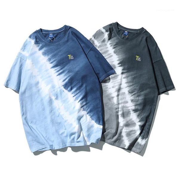 

summer loose high street short sleeve male tees mens tie dye graffiti tshirt hip hop style, White;black