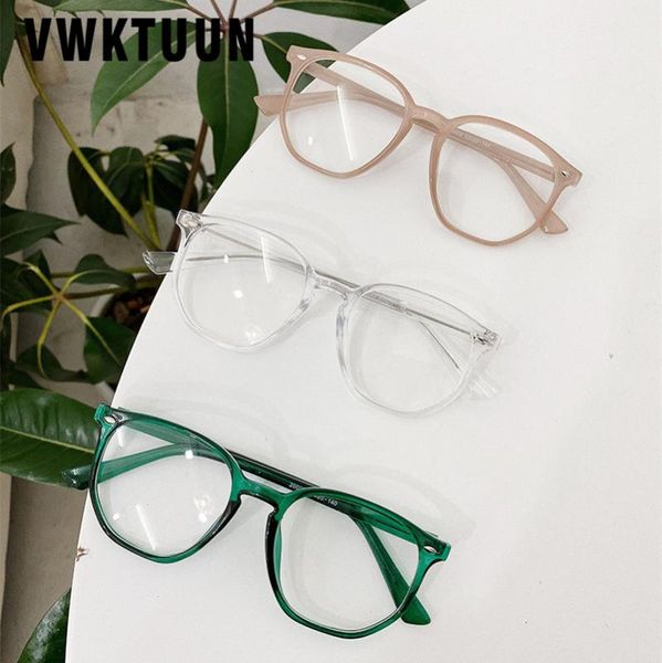 

vwktuun square eyeglasses frames rivet optical frames vintage women men glasses big computer glasses, Black