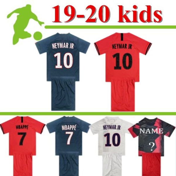 

19 20 psgkids kit soccer jerseys 19 20 mbappe verratti cavani di maria maillot de foot child paris kids football shirt kit, Black;yellow