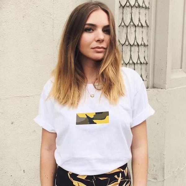 

17aw brooklyn box logo tee white color limited short sleeve camouflage t-shirt men women couple fashion skateboard, White;black